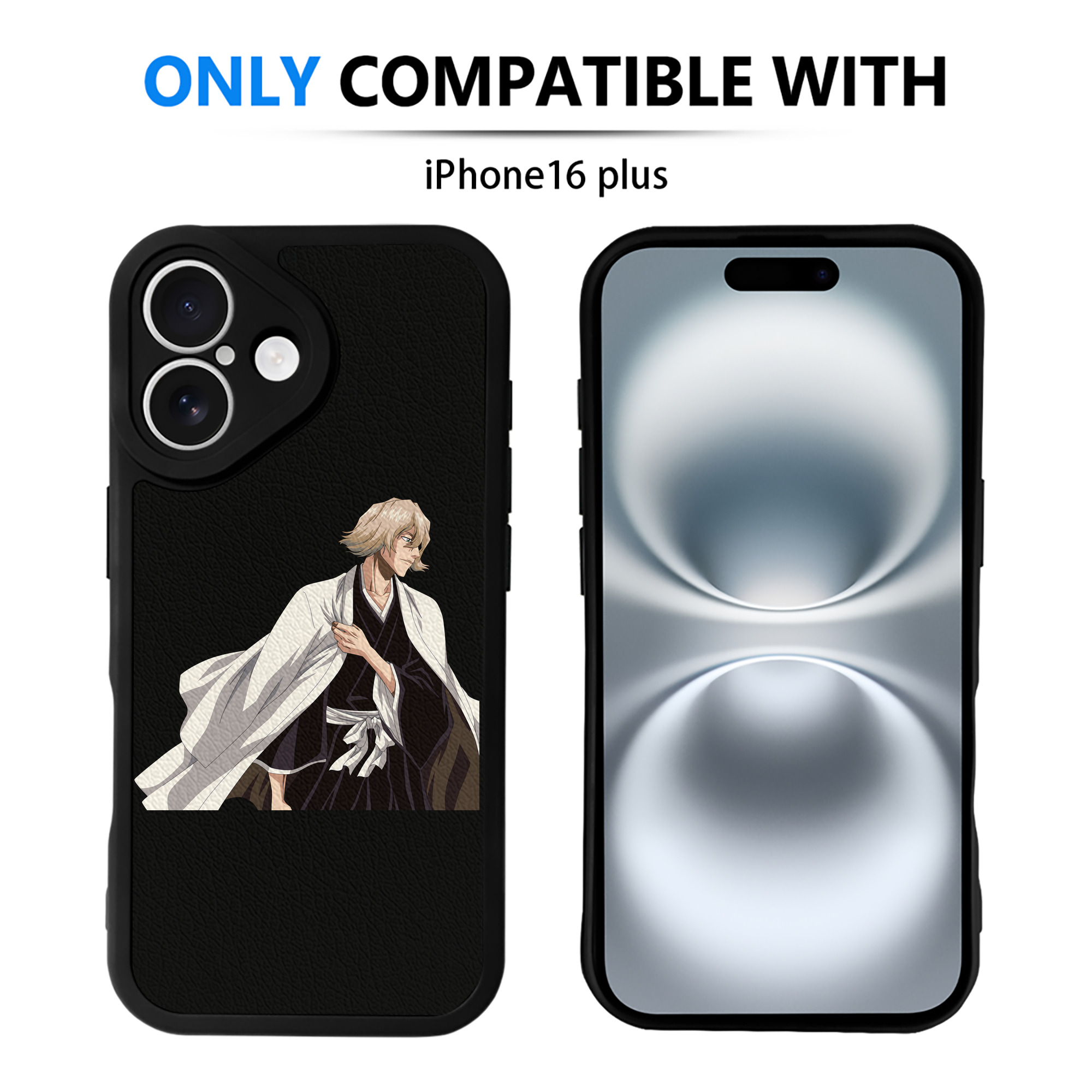 （画像用） "ブリーチ 浦原 喜助（うらはら きすけ） BLEACH Urahara Kisuke " 【iPhone 16シリーズ対応】シリコンスマホケース（レザー調） 材質：シリコン
